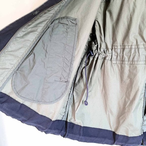 j crew khaki green waxed cotton oilcloth lightweight field jacket - size xs - Picture 8 of 8